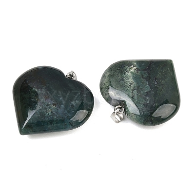Natural Moss Agate Pendants GG-K002-04P-1
