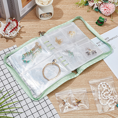 PVC Loose Leaf Jewelry Storage Bag ODIS-WH0038-90A-1