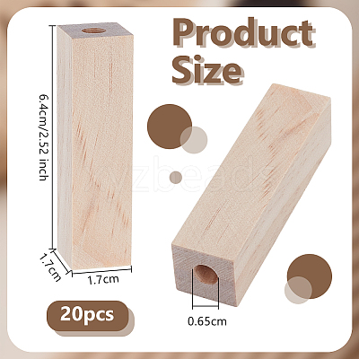 Unfinished Wood Drilled Short Pen Blanks WOOD-WH0064-09-1