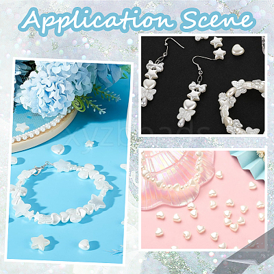 300Pcs 5 Styles ABS Plastic Imitation Pearl Beads KY-SP0001-23-1