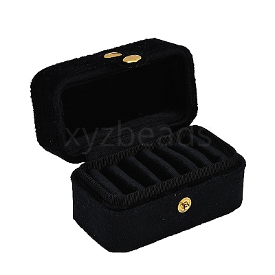 Mini Rectangle Velvet Ring Storage Boxes with Snap Buttons CON-Z009-02B-1