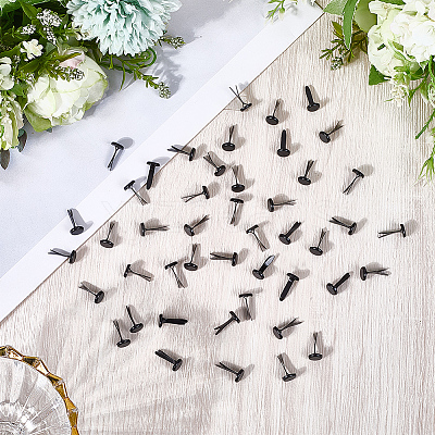 300Pcs Flat Round Iron Brads IFIN-CP0001-08-1