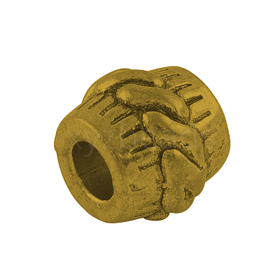 Tibetan Style Alloy Barrel Large Hole European Beads LS-TIBEB-5412-AG-LF-1