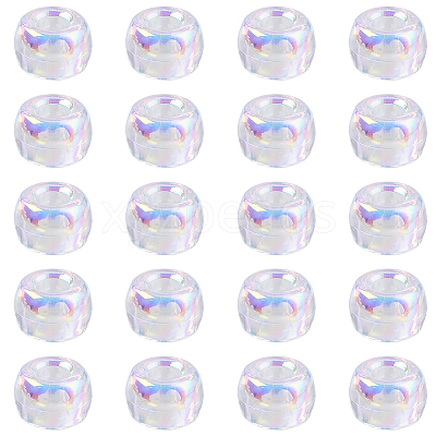 500Pcs UV Plating Acrylic Beads OACR-SP0001-85B-1