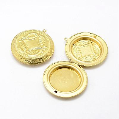 Brass Locket Pendants KK-P094-24-1