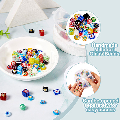 Handmade Millefiori Glass Beads LAMP-KS0001-01-1