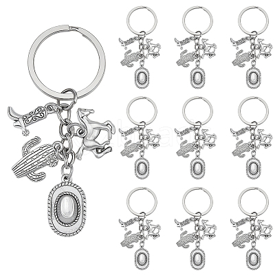 20Pcs West Cowboy Alloy Keychain KEYC-SC00021-1