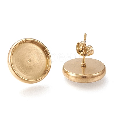 Ion Plating(IP) 304 Stainless Steel Stud Earring Settings STAS-I162-02E-G-1