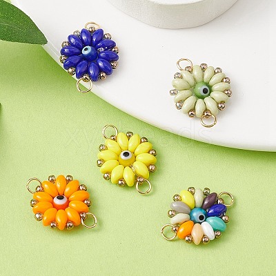 Glass & Lampwork Connector Charms PALLOY-YW0001-49-1