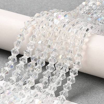 Transparent Electroplate Glass Beads Strands EGLA-A039-T6mm-B13-1