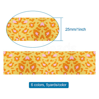 Leopard Printed Grosgrain Ribbons OCOR-TA0001-25-1