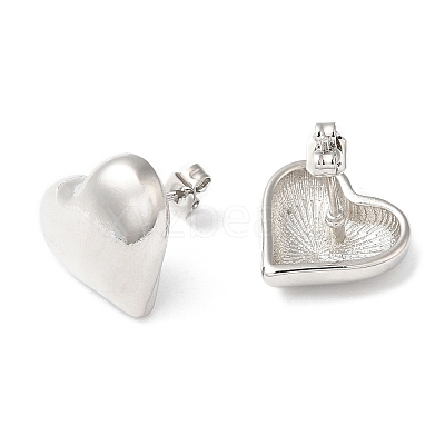 Rack Plating Brass Heart Stud Earrings X-EJEW-Q766-02P-1