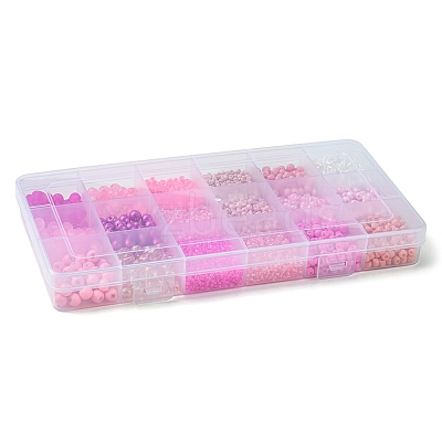 Transparent Glass Beads  with Seed Beads GLAA-FS0001-82-1