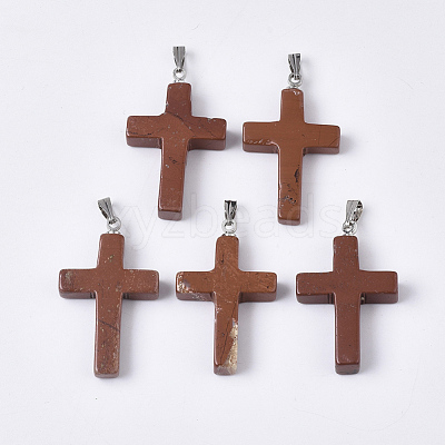Natural Red Jasper Pendants G-S358-001F-1