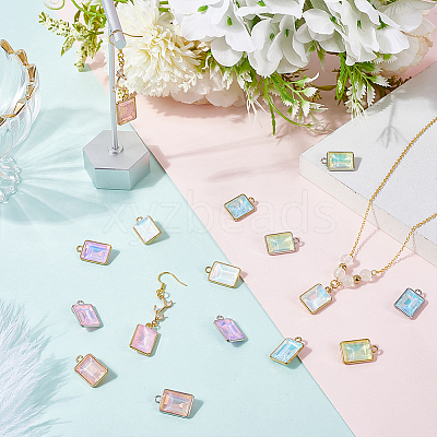 56Pcs 14 Colors Alloy Glass Pendants FIND-PH0027-90-1