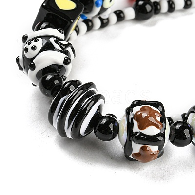 Hand Painted Acrylic with Enamel Beads MACR-K354-34-1