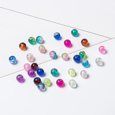 20 Colors Spray Painted Crackle Glass Beads Strands CCG-X0012-01-6mm-1