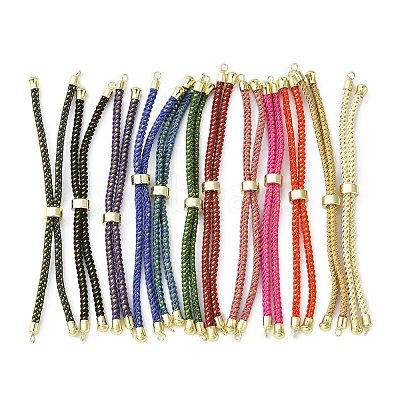 Adjustable Nylon Cord Slider Bracelet Making MAK-F026-A-G-1