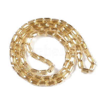 Electroplate Glass Beads Strands GLAA-Q101-02A-PL03-1