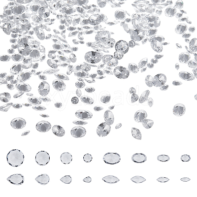16 Styles Cubic Zirconia Cabochons ZIRC-ME0001-05-1