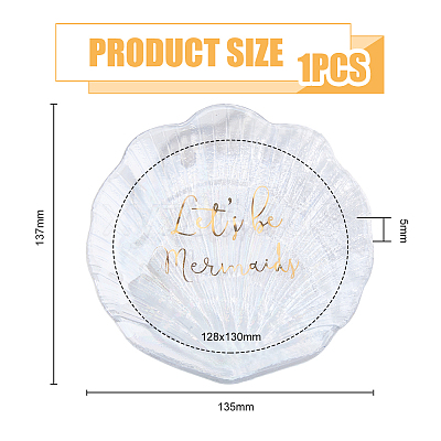 Shell Shape Glass Jewelry Plates DJEW-WH0058-09-1