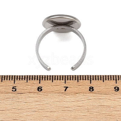 304 Stainless Steel Cuff Ring Components STAS-D372-07P-05-1