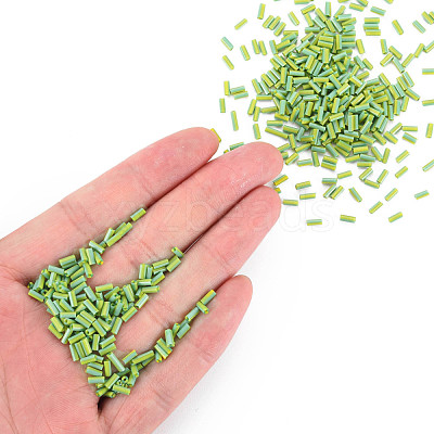 Opaque Colours Two Tone Seed Glass Bugle Beads SEED-T006-02A-02-1