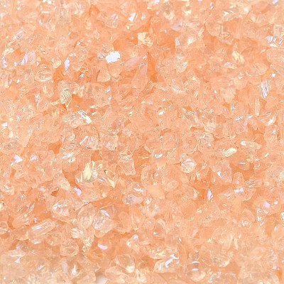 Transparent Electroplate Crushed Glass Craft GLAA-F123-09-1