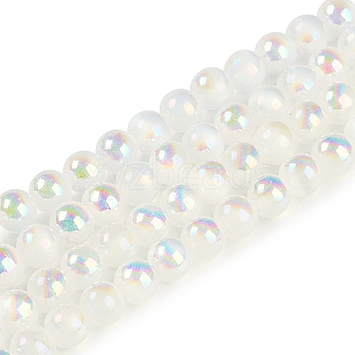 Plating Natural Selenite Beads Strands G-G120-A01-01-1