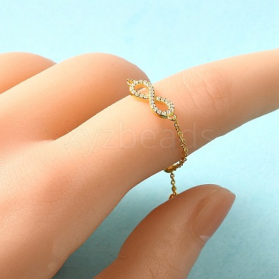 925 Sterling Silver Micro Pave Cubic Zirconia Slide Rings RJEW-R016-02G-03-1