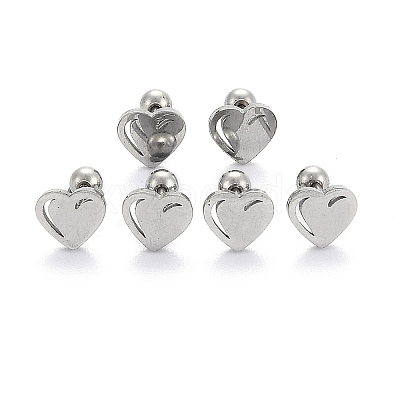 Tarnish Resistant 201 Stainless Steel Barbell Cartilage Earrings LS-EJEW-R147-38-1