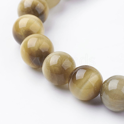 Natural Gold Tiger Eye Beads Strands X-G-C076-10mm-1AA-1