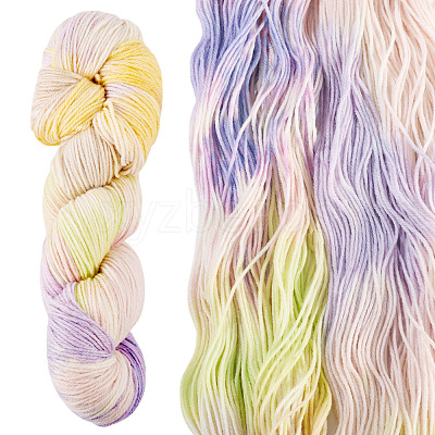 1 Skein 80% Wool 20% Acrylic Fiber Rainbow Segment Dyed Yarn OCOR-TA0003-02E-1