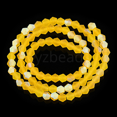 Imitate Austrian Crystal Bicone Frosted Glass Beads Strands EGLA-A039-T3mm-MB22-1