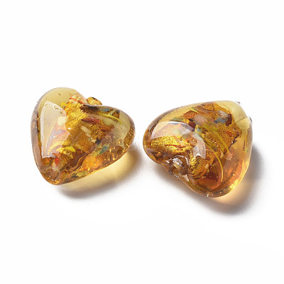 Handmade Lampwork Silver Foil Glass Beads FOIL-T005-01E-1