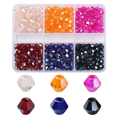 600Pcs 6 Styles Electroplate Glass Bead Strands EGLA-YW0001-66H-1