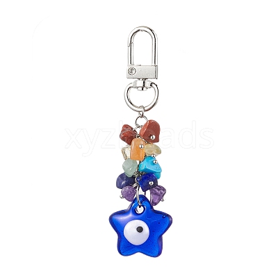 Blue Evil Eye Lampwork Pendant Decooration HJEW-JM01969-02-1