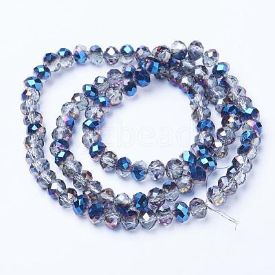Electroplate Transparent Glass Beads Strands EGLA-A034-T6mm-Z01-1