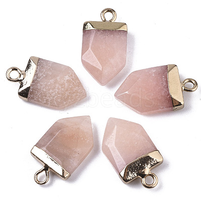 Natural Pink Aventurine Pointed Pendants G-N326-34J-1