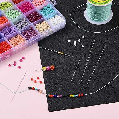 Iron Collapsible Big Eye Beading Needles X-ES001Y-S-57mm-01-1