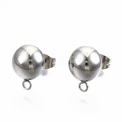 Non-Tarnish 304 Stainless Steel Stud Earring Findings STAS-Q225-16A-10mm-1
