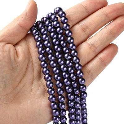 Eco-Friendly Grade A Glass Pearl Beads HY-J002-6mm-HX073-1