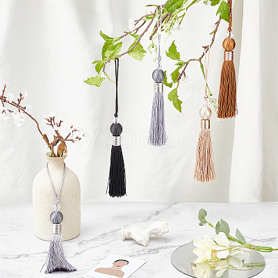 8Pcs Polyester Tassel Pendant Decorations HJEW-GF0001-23C-1