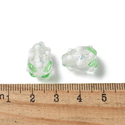 Handmade Foil Lampwork Bumpy Beads Strands FOIL-Z001-05E-1