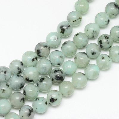 Natural Sesame Jasper/Kiwi Jasper Bead Strands G-R345-10mm-28-1