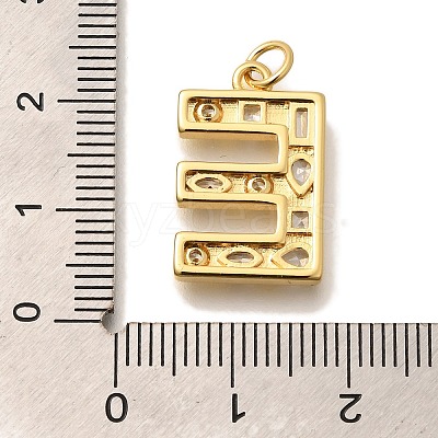 Brass Micro Pave Clear Cubic Zirconia Pendants KK-G521-01G-E-1
