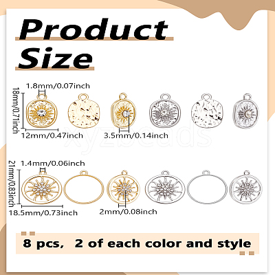 8Pcs 4 Stykes Rack Plating Alloy Pendants FIND-LP0005-91-1
