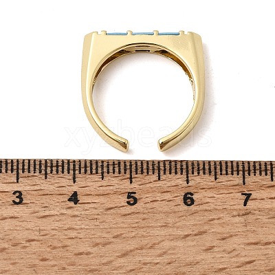 Brass Micro Pave Cubic Zirconia Cuff Open Rings for Women RJEW-L343-02G-1