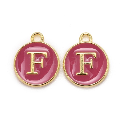 Golden Plated Alloy Enamel Charms ENAM-S118-08F-1