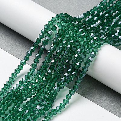 Transparent Electroplate Glass Beads Strands GLAA-F029-2mm-C10-1